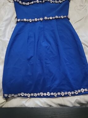 NBD Royal Blue Embellished Mini DRESS SIZE XXs